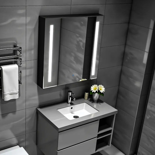 Single Door Cabinets | Matt Black Finish | Bluetooth Enabled