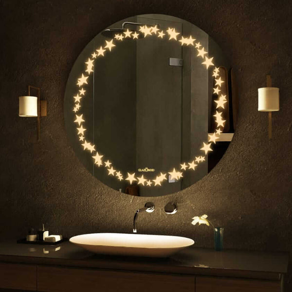 Astral - Blinking Stars Mirror for Kids | 5-Year Warranty, Premium Quality | Customizable LED Lighting | Glazonoid