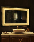rectangular LED mirror for bathroom