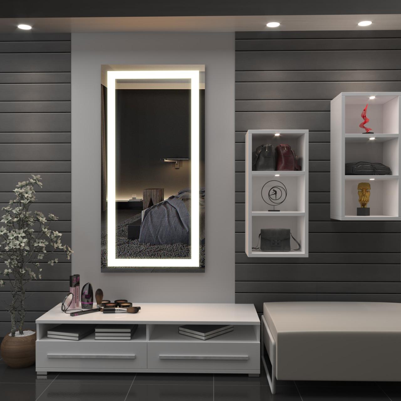 Elegant Border Design Mirror With Lights | 5-Year Warranty, Premium Qu Glazonoid Elegant Border Design Mirror With Lights | 5-Year Warranty, Premium Qu Glazonoid