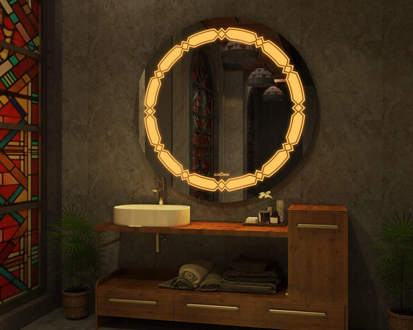 circular LED mirror for washroom