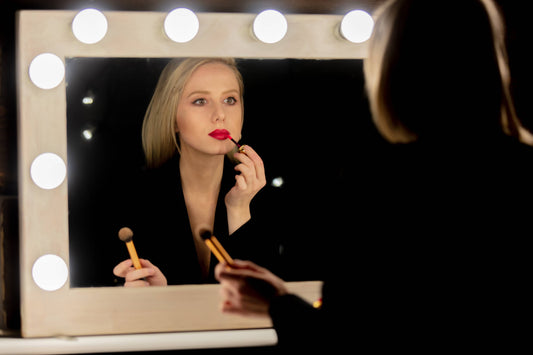 lady in front of custom mirror