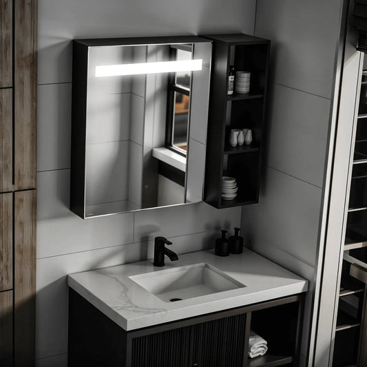 Single Door Cabinets | Matt Black Finish | Bluetooth Enabled