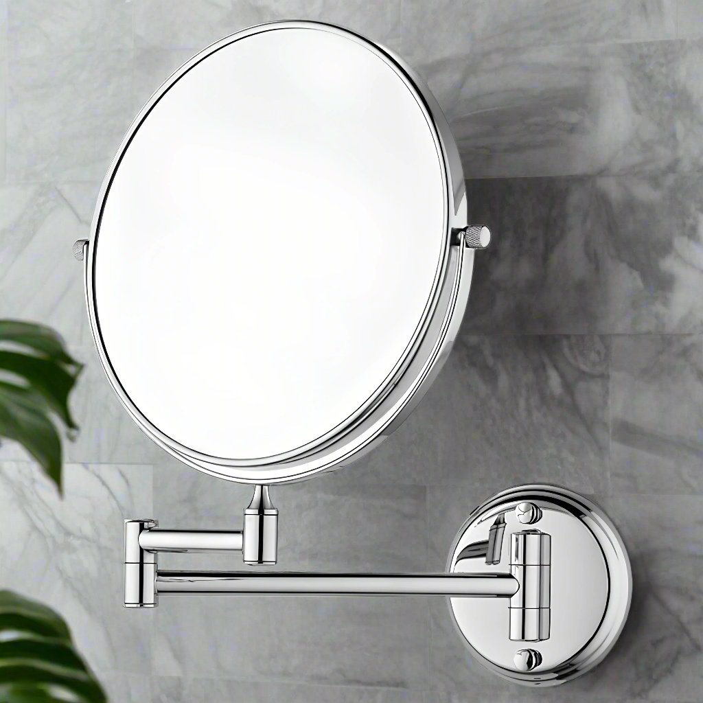 Round Shaving Mirror | 3X-5X Magnification | Chrome Finish - Glazonoid