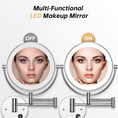 Round LED Shaving Mirror | 3X Magnification | Chrome Finish