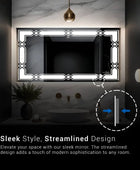 Argyle Border Design Mirror With Lights | Rectangle-Shaped | 5-Year Warranty, Premium Quality, Customizable LED Lighting