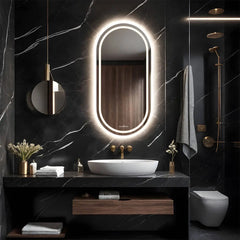 Capsule Shaped LED Mirror with Backlit | 5-Year Warranty, Premium Quality, Customizable LED Lighting