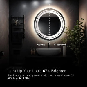 Dual Ring Light Mirror | 5-Year Warranty, Premium Quality | For Extra Face Glow | Extra Bright Lights | Glazonoid