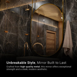 Hanging Bathroom Mirror | PVD Stainless Steel Frame