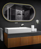 Pill Shaped Metal Mirror | Bright LED Lights |Corrosion Free | Premium Quality | Glazonoid