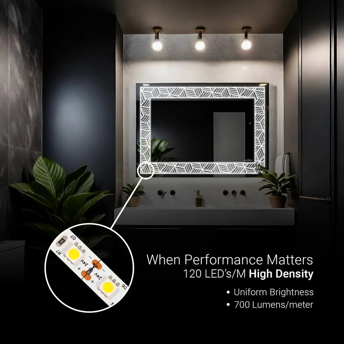 Braid LED Bathroom Mirror