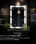 Argyle Border Design Mirror With Lights | Rectangle-Shaped | 5-Year Warranty, Premium Quality, Customizable LED Lighting