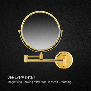 Round Shaving Mirror | 3X Magnification | Adjustable Arm