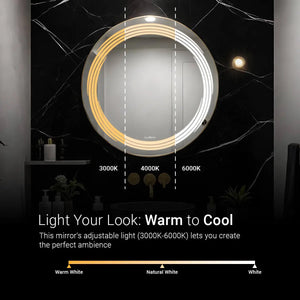 Mystical Round Wall Mirror With Lights | 5-Year Warranty, Premium Quality, Customizable LED Lighting