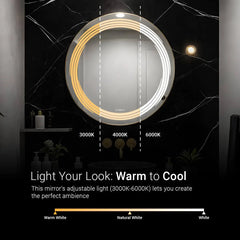 Mystical Round Wall Mirror With Lights | 5-Year Warranty, Premium Quality, Customizable LED Lighting