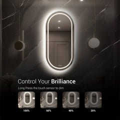 Capsule Shaped LED Mirror with Backlit | 5-Year Warranty, Premium Quality, Customizable LED Lighting