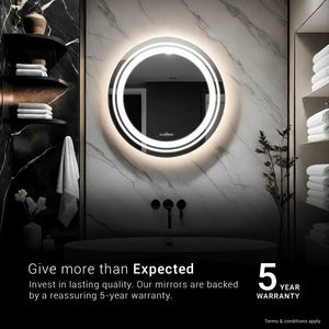 Dual Ring Light Mirror | 5-Year Warranty, Premium Quality | For Extra Face Glow | Extra Bright Lights | Glazonoid