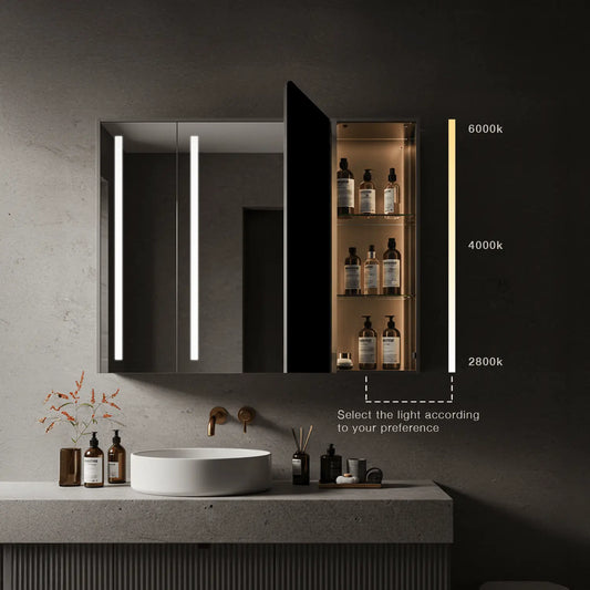 Triple Door Cabinets | Matt Black Finish | UV Light Enabled