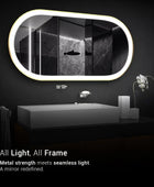 Pill Shaped Metal Mirror | Bright LED Lights |Corrosion Free | Premium Quality | Glazonoid