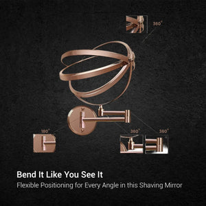 Round Shaving Mirror | 3X Magnification | Adjustable Arm