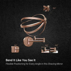Round Shaving Mirror | 3X Magnification | Shatterproof Glass | Adjustable arm