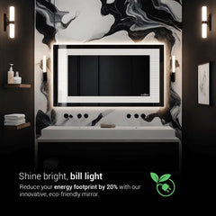 Horizontal Bright LED Lights Mirror | 5-Year Warranty, Premium Quality | Customizable LED Lighting