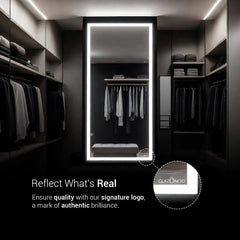 Elegant Border Design Mirror With Lights | 5-Year Warranty, Premium Quality, Customizable LED Lighting | Glazonoid