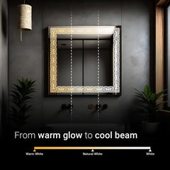 Greek Key LED Light Mirror