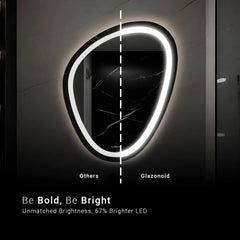 Pebble-Shaped Mirror With Lights | 5-Year Warranty, Premium Quality, Customizable LED Lighting