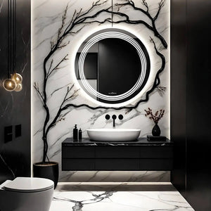 Mystical Round Wall Mirror With Lights | 5-Year Warranty, Premium Quality, Customizable LED Lighting