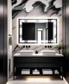 Argyle Border Design Mirror With Lights | Rectangle-Shaped | 5-Year Warranty, Premium Quality, Customizable LED Lighting