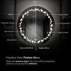 Astral - Blinking Stars Mirror for Kids | 5-Year Warranty, Premium Quality | Customizable LED Lighting | Glazonoid