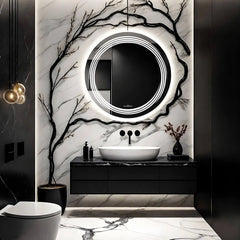 Mystical Round Wall Mirror With Lights | 5-Year Warranty, Premium Quality, Customizable LED Lighting