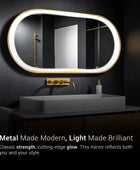 Pill Shaped Metal Mirror | Bright LED Lights |Corrosion Free | Premium Quality | Glazonoid