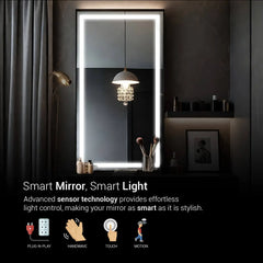 Elegant Border Design Mirror With Lights | 5-Year Warranty, Premium Quality, Customizable LED Lighting | Glazonoid