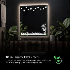 Nature's essence  Design Mirror With Lights | 5-Year Warranty, Premium Quality, Customizable LED Lighting | Glazonoid