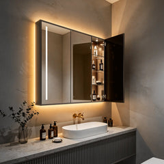 Triple Door Cabinets | Matt Black Finish | UV Light Enabled