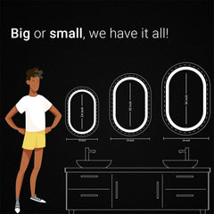 Capsule Shaped LED Mirror with Backlit | 5-Year Warranty, Premium Quality, Customizable LED Lighting