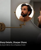 Round Shaving Mirror | 3X Magnification | Shatterproof Glass | Adjustable arm