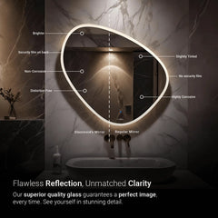 Modern-Shaped LED Mirror | 5-Year Warranty, Premium Quality, Customizable LED Lighting | Glazonoid