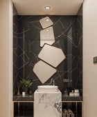 Geometric Luxe Mirror | Stainless Steel Frame | Corrosion Free | Premium Quality | Glazonoid