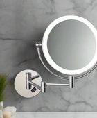 Round LED Shaving Mirror | 3X Magnification | Chrome Finish