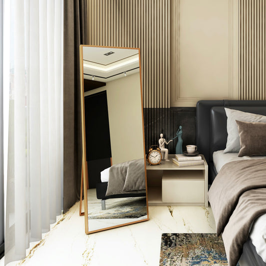 Body Length Standing Mirror | Stainless Steel | Premium Quality | Sturdy Stand | Glazonoid