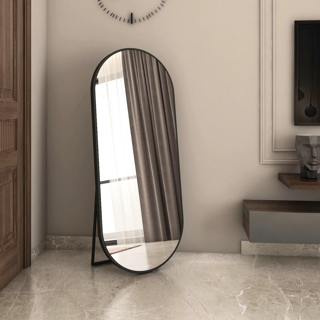 Capsule Standing Mirror with SS Frame | Corrosion Free | Premium Quality | Glazonoid