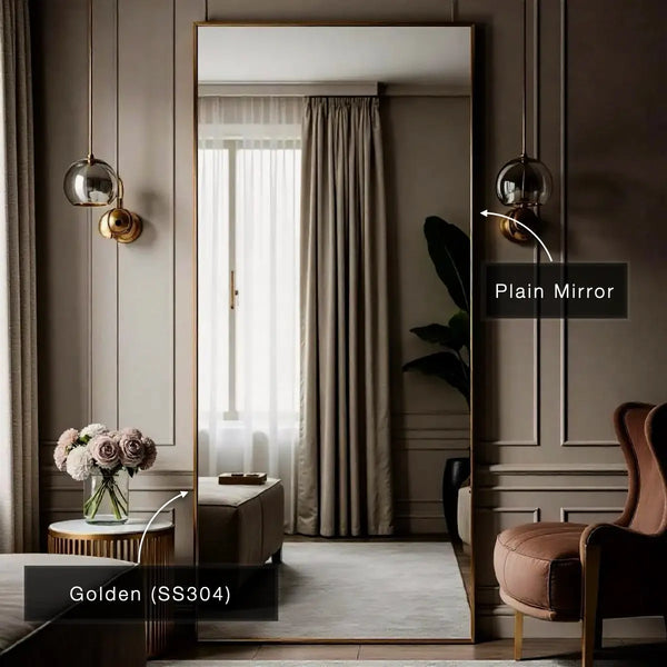 Stainless Steel Framed Mirror | Corrosion Free | Premium Quality | Glazonoid