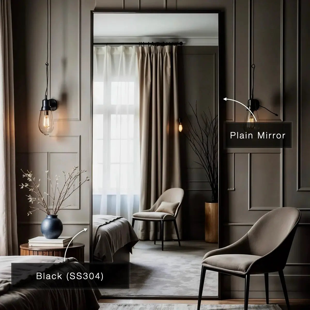 Stainless Steel Framed Mirror | Corrosion Free | Premium Quality | Glazonoid