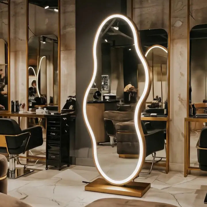 Self Standing Mirror with Base | SS304 | Wavy