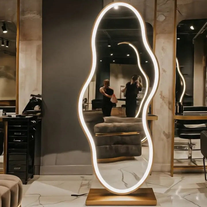 Self Standing Mirror with Base | SS304 | Wavy
