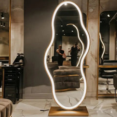 Self Standing Mirror with Base | SS304 | Wavy