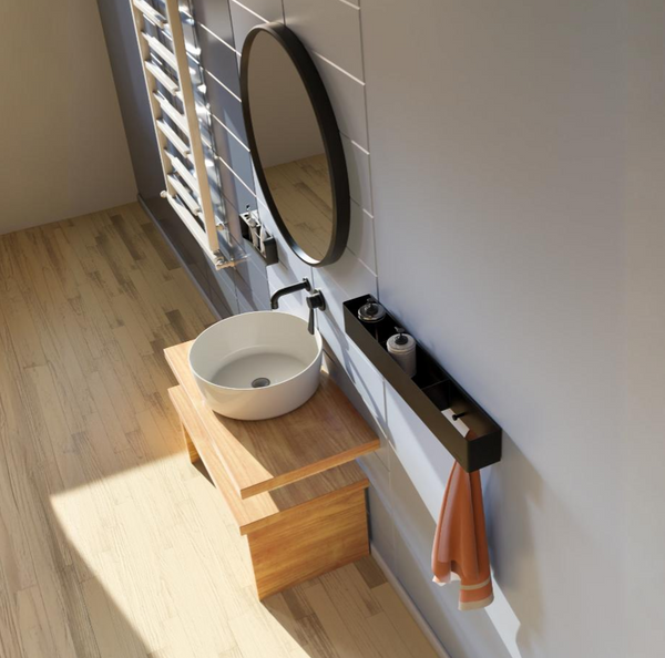 Trace | Horizontal Bathroom Organiser | Waterproof | Aircraft Grade Stainless Steel